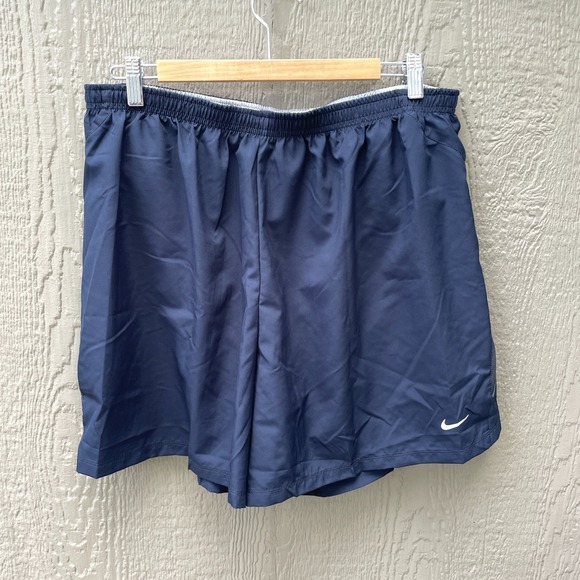 NEW Nike Shorts Men's 2XL  Shorts Running 5" Lined Active Dri Fit Navy Gym NWT - Picture 1 of 8
